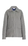 Gabriela Hearst Skye Paddock Jacket In Light Grey Melange Cashmere Linen In Light Grey Melange