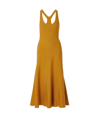 Gabriela Hearst Bastien Silk Midi Dress In Orange