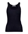 Gabriela Hearst Nevin Pointelle Knit Tank Top In Dark Navy Cashmere Silk In Blue