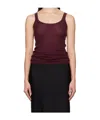 Gabriela Hearst Nevin Pointelle Knit Tank Top In Bordeaux Cashmere Silk In Black