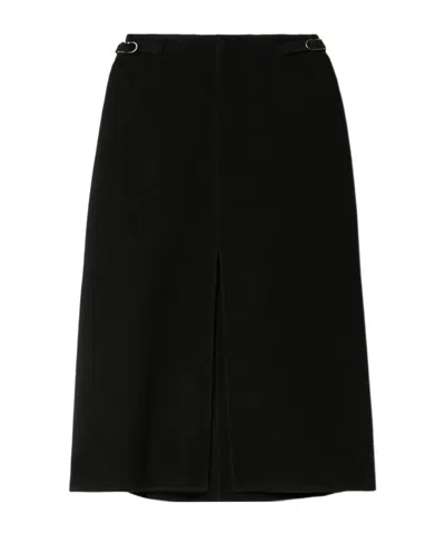 Gabriela Hearst Womens Dark Navy Morelos High-rise Cashmere Midi Skirt In Black