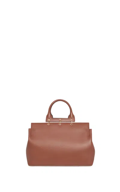 Gabriela Hearst Small Amethyst Bag In Cognac Nappa Leather