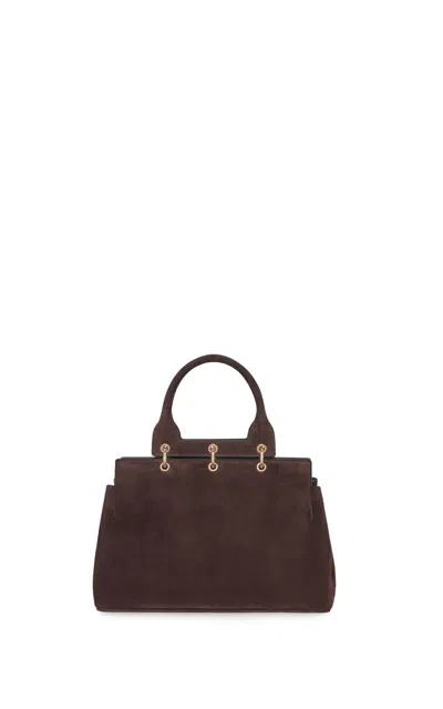 Gabriela Hearst Small Amethyst Bag In Dark Brown Suede