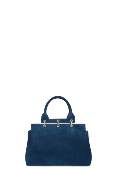 Gabriela Hearst Small Amethyst Bag In Navy Suede