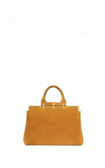 Gabriela Hearst Small Amethyst Tote Bag In Golden Birch Suede