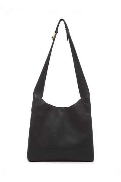 Gabriela Hearst Small Hobo Bag In Black Textured Nappa Leather