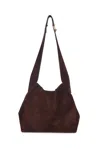 Gabriela Hearst Small Hobo Bag In Dark Brown Suede In Brown