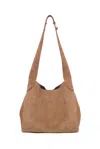 Gabriela Hearst Small Hobo Bag In Dark Sand Suede In Sand