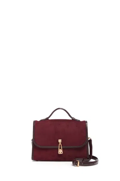 Gabriela Hearst Small Leonora Bag In Bordeaux Suede