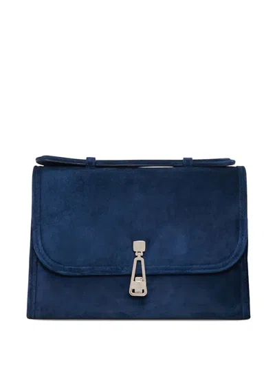 Gabriela Hearst Small Leonora Suede Tote Bag In Blue