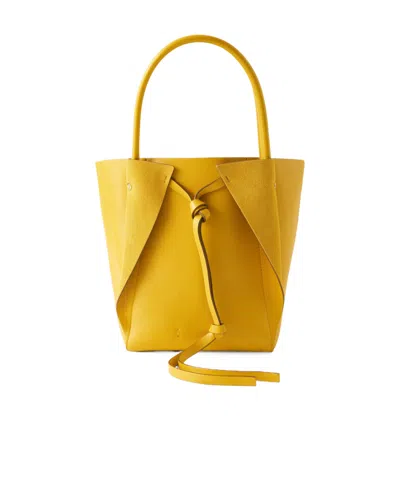 Gabriela Hearst Marija Small Suede And Leather Tote In Yellow