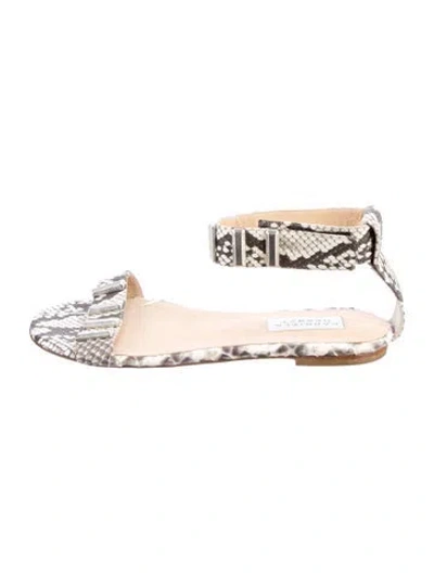 Pre-owned Gabriela Hearst Snakeskin Animal Print Gladiator Sandals In White