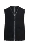Gabriela Hearst Snowdon Reversible Vest In Black Shearling In Black