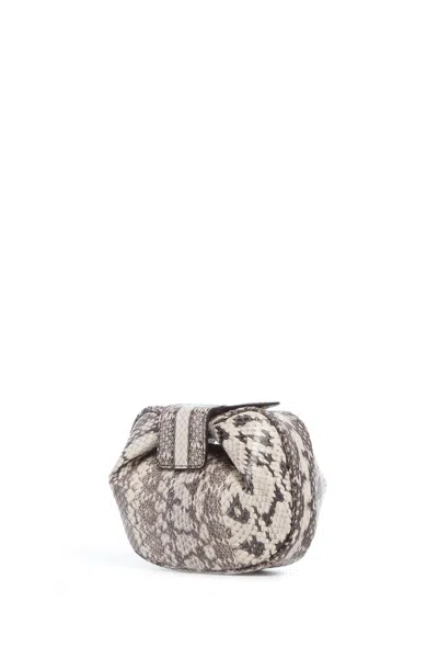 Gabriela Hearst Soft Demi Clutch In Black & White Snakeskin In Multi