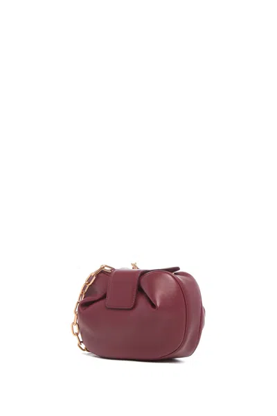Gabriela Hearst Soft Demi Leather Clutch In Burgundy