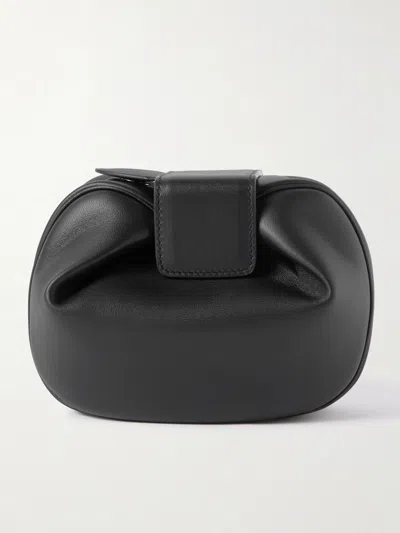 Gabriela Hearst Soft Demi Clutch With Chain In Black Nappa Leather