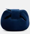 Gabriela Hearst Soft Demi Mini Suede Clutch In Blue