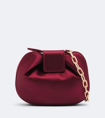 Gabriela Hearst Soft Demi Satin Clutch In Burgunderrot