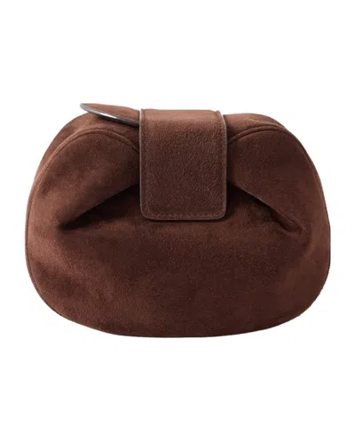 Gabriela Hearst Soft Demi Suede Clutch In Brown