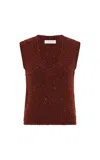 Gabriela Hearst Solomon Knit Vest In Burnt Sienna Multi Speckle Cashmere In Brown