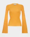 Gabriela Hearst Soraya Knit Sweater In Yellow Merino Wool In Yellow
