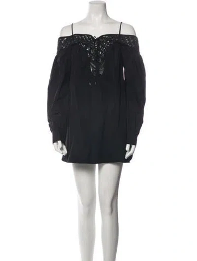 Pre-owned Gabriela Hearst Square Neckline Long Sleeve Tunic W/ Tags In Black