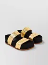 Gabriela Hearst Striker Sandalen Aus Metallic-leder In Orange