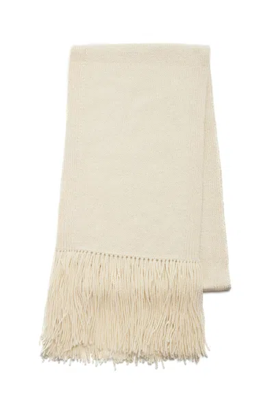 Gabriela Hearst Staffordshire Knit Scarf In Ivory Cashmere In White