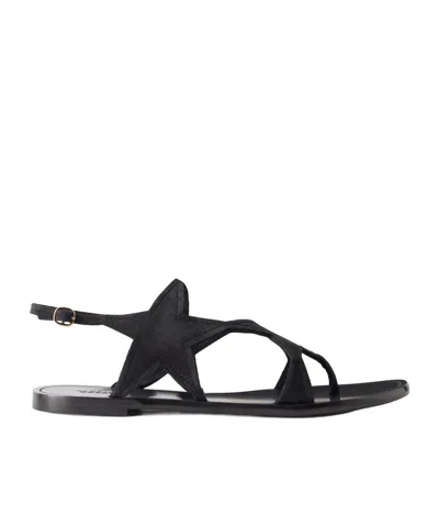Gabriela Hearst Star-shaped Flat Sandals In Black