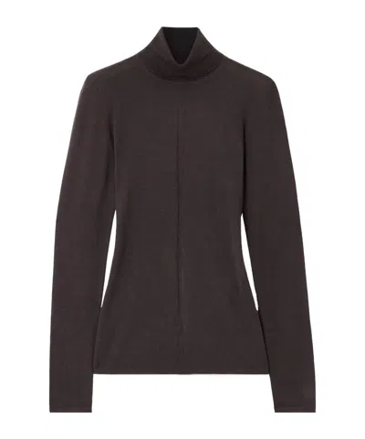 Gabriela Hearst Steinem Cashmere And Silk-blend Turtleneck Sweater In Brown
