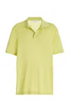 GABRIELA HEARST STENDHAL KNIT SHORT SLEEVE POLO IN LIME ADAMITE CASHMERE