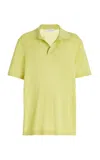 Gabriela Hearst Stendhal Knit Short Sleeve Polo In Lime Adamite Cashmere In Lime Adamite