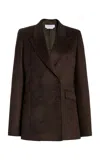 Gabriela Hearst Stephanie Blazer In Chocolate Winter Silk In Chocolate
