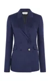 Gabriela Hearst Stephanie Blazer In Navy Winter Silk In Blue
