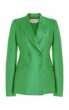 GABRIELA HEARST STEPHANIE BLAZER IN PERIDOT GREEN SILK WOOL WITH LINEN