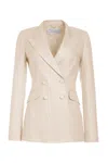 GABRIELA HEARST STEPHANIE BLAZER IN OATMEAL VIRGIN WOOL AND SILK LINEN TWILL