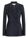 Gabriela Hearst Stephanie Double-breasted Blazer In Blue