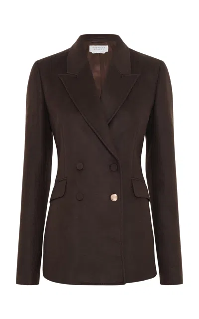 Gabriela Hearst Stephanie Double-breasted Silk Blazer In Brown
