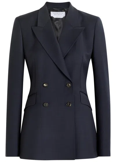 Gabriela Hearst Stephanie Double-breasted Wool Blazer In Navy
