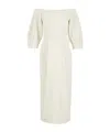 Gabriela Hearst Majano Off-shoulder Puff-sleeves Midi Dress In White