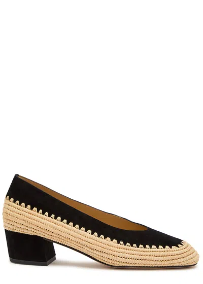 Gabriela Hearst Strength 40 Raffia And Suede Pumps In Black