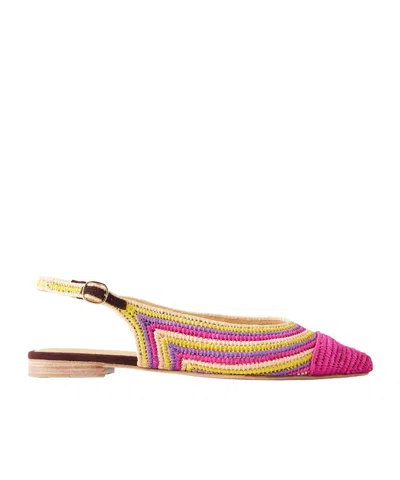 Gabriela Hearst Strength Crocheted-raffia Ballet Flats In Multi