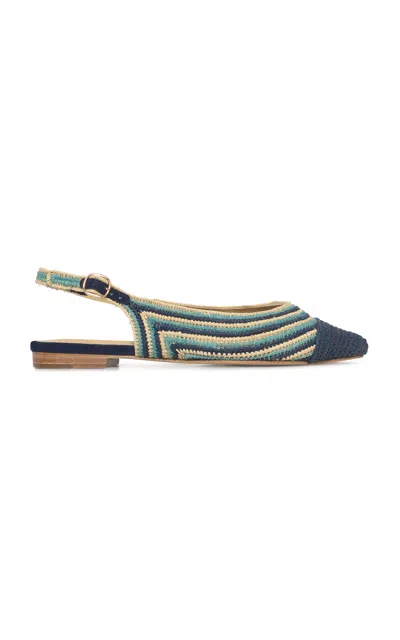 Gabriela Hearst Strength Raffia Slingback Flats In Multi