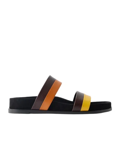 Gabriela Hearst Striker Color-block Leather Sandals In Multi