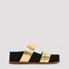 Gabriela Hearst Striker Sandalen Aus Metallic-leder In Gld Gold