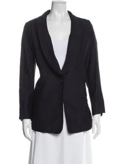 Pre-owned Gabriela Hearst Striped Blazer In Blue