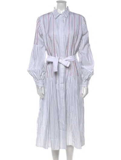 Pre-owned Gabriela Hearst Striped Long Dress In Red