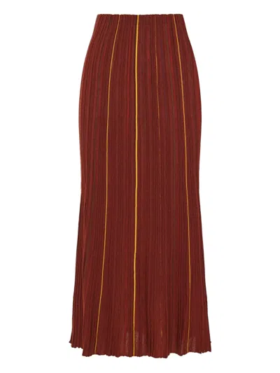 GABRIELA HEARST STRIPED RIBBED SKIRT