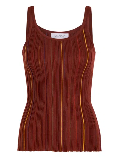 Gabriela Hearst Striped Ribbed Top In Brown