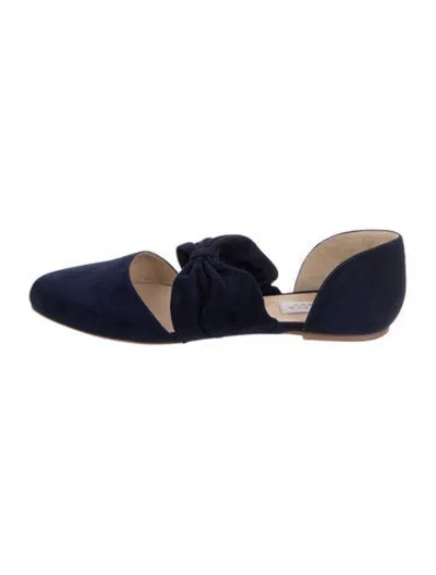 Pre-owned Gabriela Hearst Suede D'orsay Flats In Blue